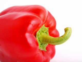 Red Bulgarian pepper on a white background