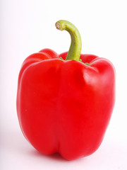 Red Bulgarian pepper on a white background