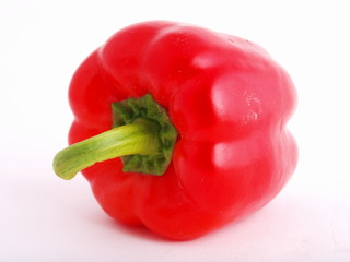 Red Bulgarian pepper on a white background