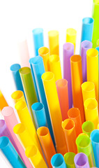 Drinking straws isolated on white background.