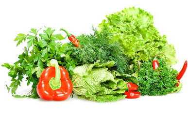Healthy Eating, isolated on white background.