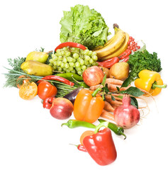 Healthy Eating, isolated on white background.