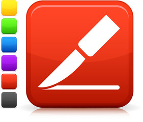 surgical scalpel icon on square internet button