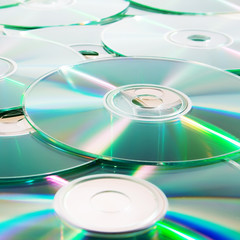 heap of dvd, cd disks