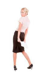 Fototapeta premium Beautiful young bussines lady in blouse