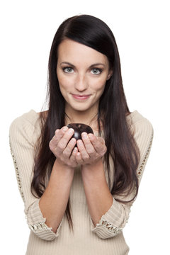 Produce - Fruit Woman With Plum