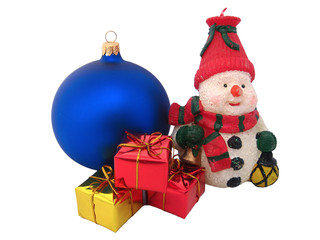 Snowman and gifts