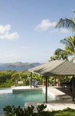caribbean island villa pool with lovely view