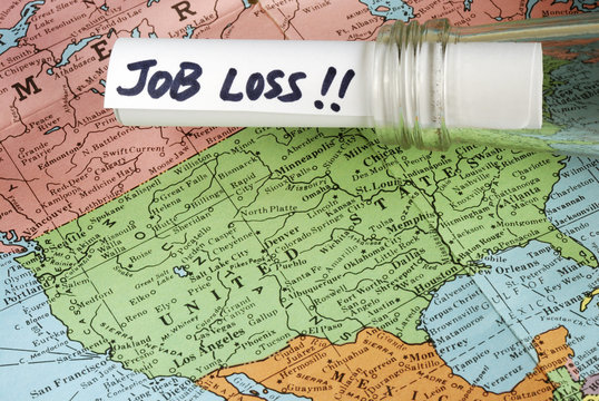 The job loss message in a bottle on the world map