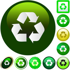 Recycle symbol button. Vector set.
