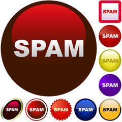 Vector attention button. Vector set.