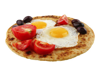 fried eggs on pancake