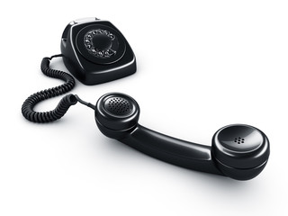 Black rotary phone