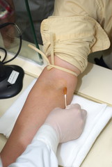 Fototapeta na wymiar blood test in progress