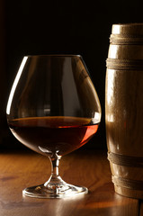 Cognac and barrel