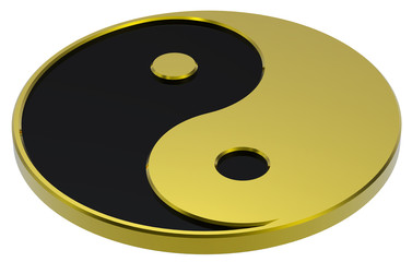 Gold Yin-Yang, symbol of harmony