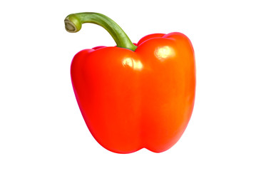 Fresh juicy red pepper isolated over white