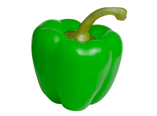 Photo of green pepper isolated over white