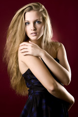 Naklejka premium beautiful girl with long hair