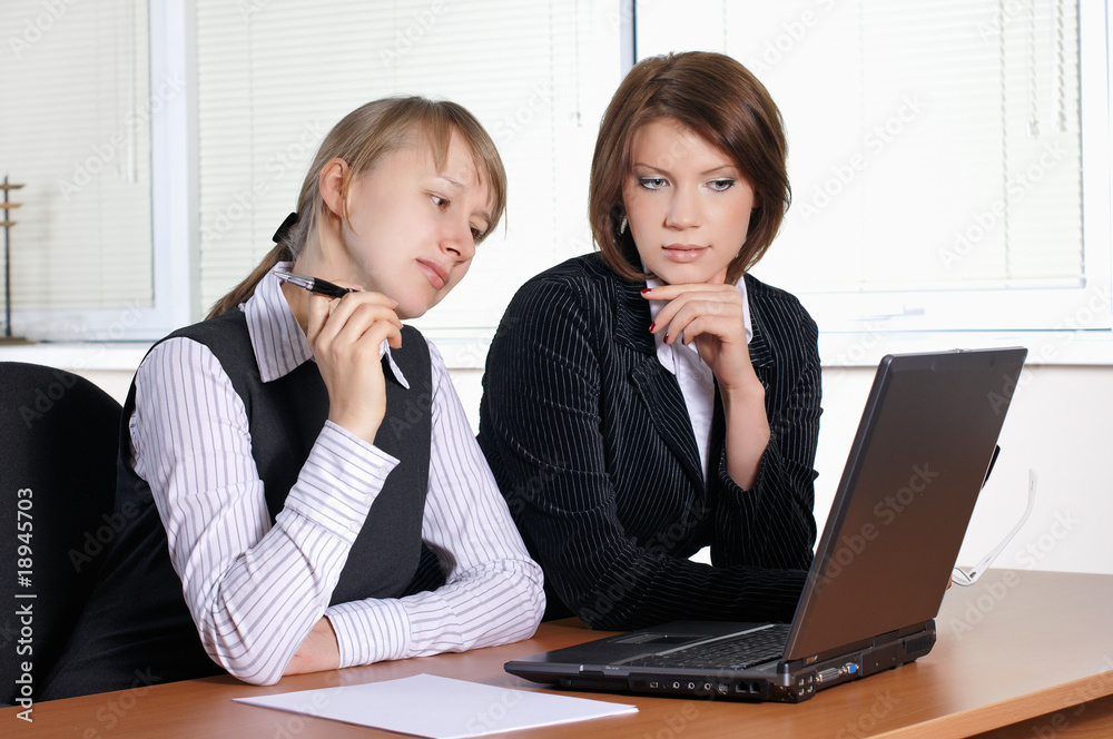 Wall mural two female in office