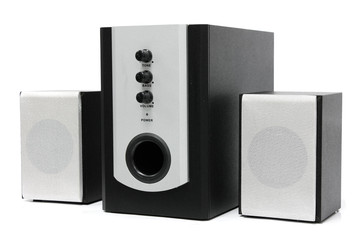 Fototapeta premium Computer multimedia speaker set isolated on white