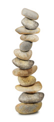 twelve zen stones on white
