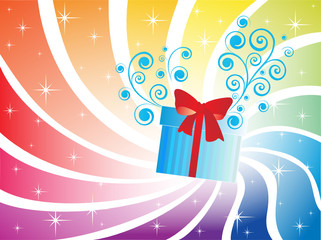 Holiday background with gift box