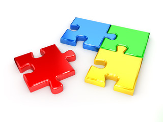 Fototapeta premium Concept of teamwork and easy solutions