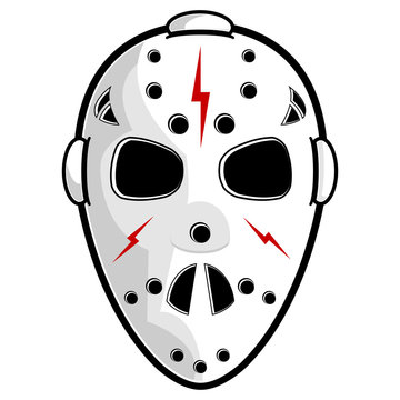 Hockey mask isolated over white square background
