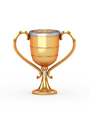 Fototapeta na wymiar Gold winner cup isolated on white