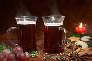 two steaming cups of glogg 01