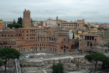 Fototapeta na wymiar The forum of Trajan in Rome, Italy