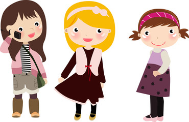 three girls,kids
