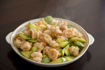 Chinese food - stir-fried shrimps