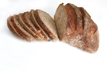 sliced bread on white
