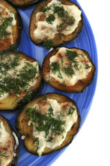 grilled eggplant served on dish