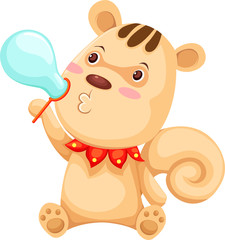 squirrel blowing bubble