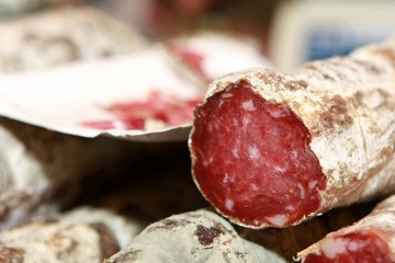 Sausage on sale, blurred background