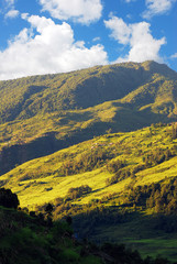 beautiful mountain rural landscapes of himalayas,nepal