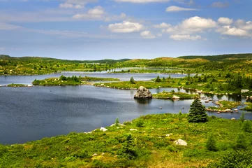 Fotobehang Beautiful lake shore in Newfoundland © Elenathewise