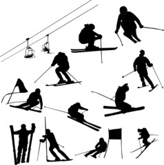 set of ski vector