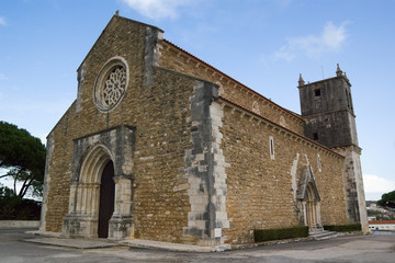Fototapeta na wymiar Perspective of old gothic church. Lourinhã, Portugal.