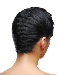 Elegant braid. Rear view of a modern hairstyle