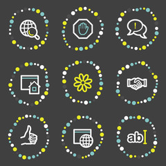 Internet communication web icons, colour dots series