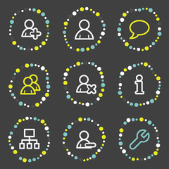 Users web icons, colour dots series