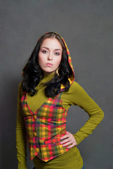 girl in squared waistcoat