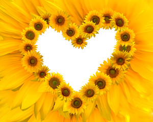 sunflowers heart frame