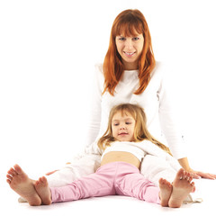 Cheerful mother and daughter