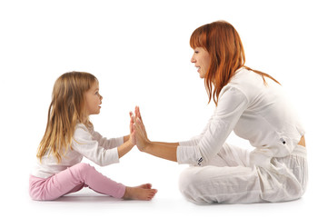 Playing mother and daughter