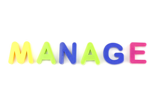 Word Manage From Plastic Toys Letters